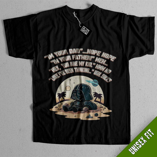 a darth vader quote on a black shirt