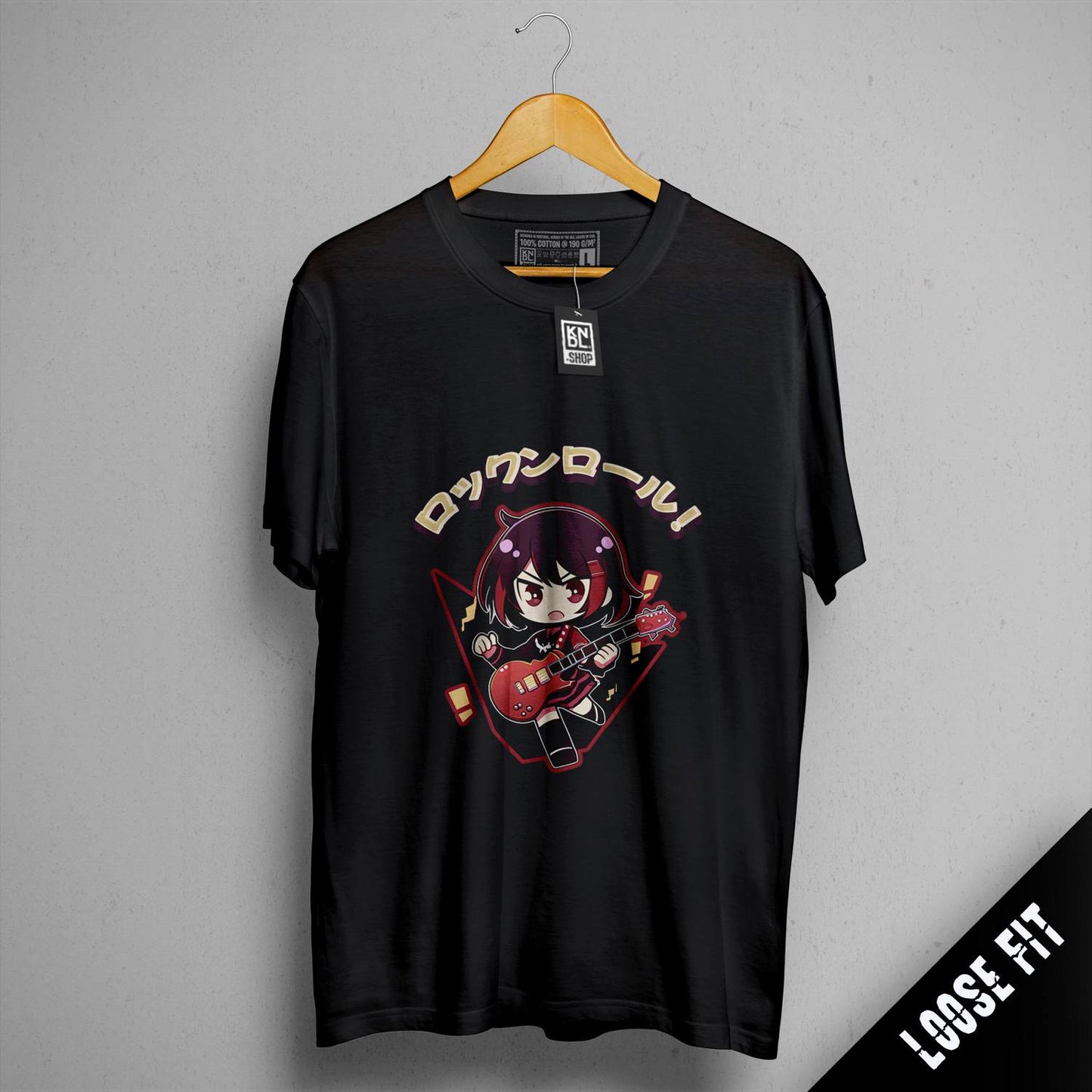 a black tshirt with an image of an anime character on it