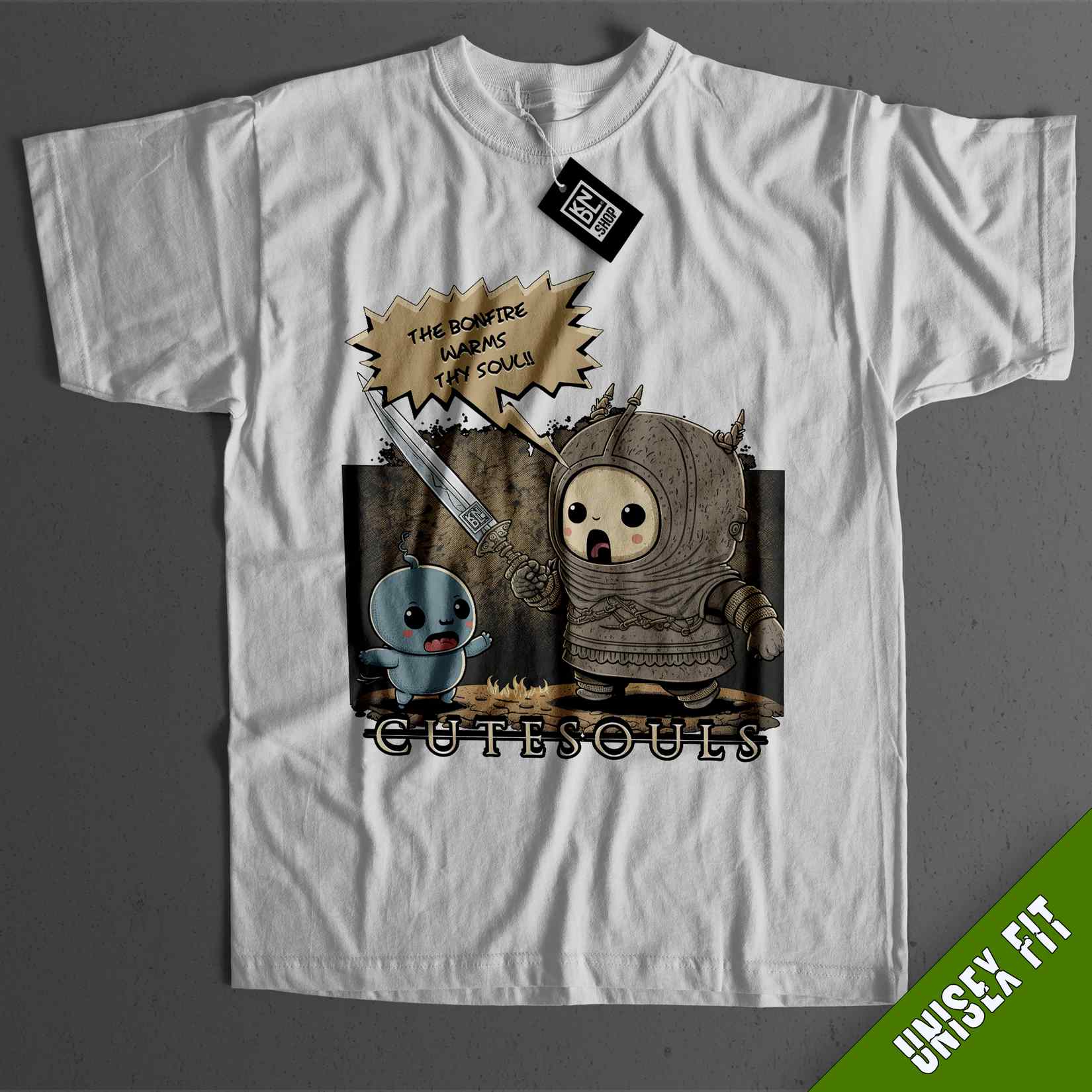 a t - shirt with a picture of a skeleton holding a knife