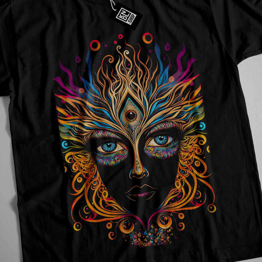 a t - shirt with a woman's face painted on it