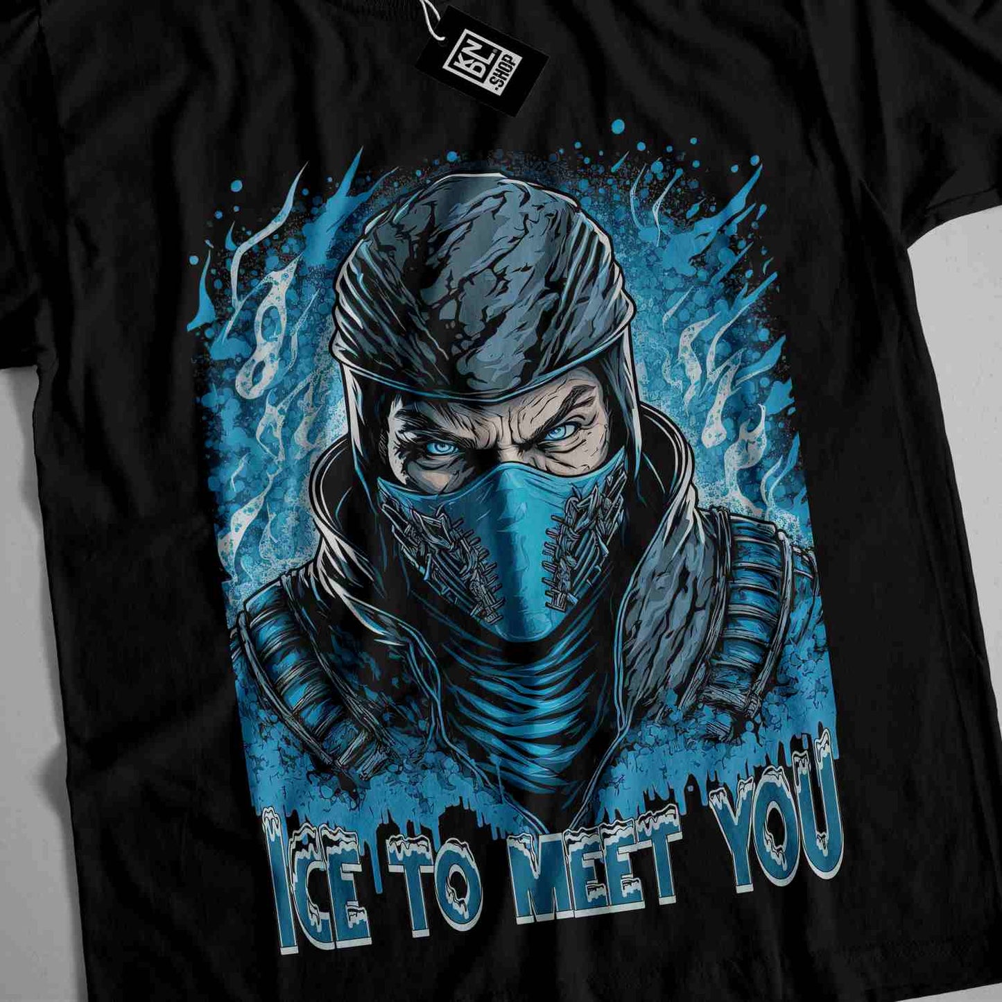 a t - shirt with a man wearing a face mask