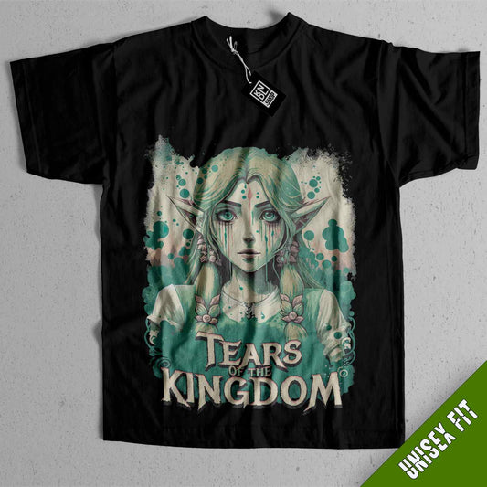 a black t - shirt with a picture of a woman wearing a crown