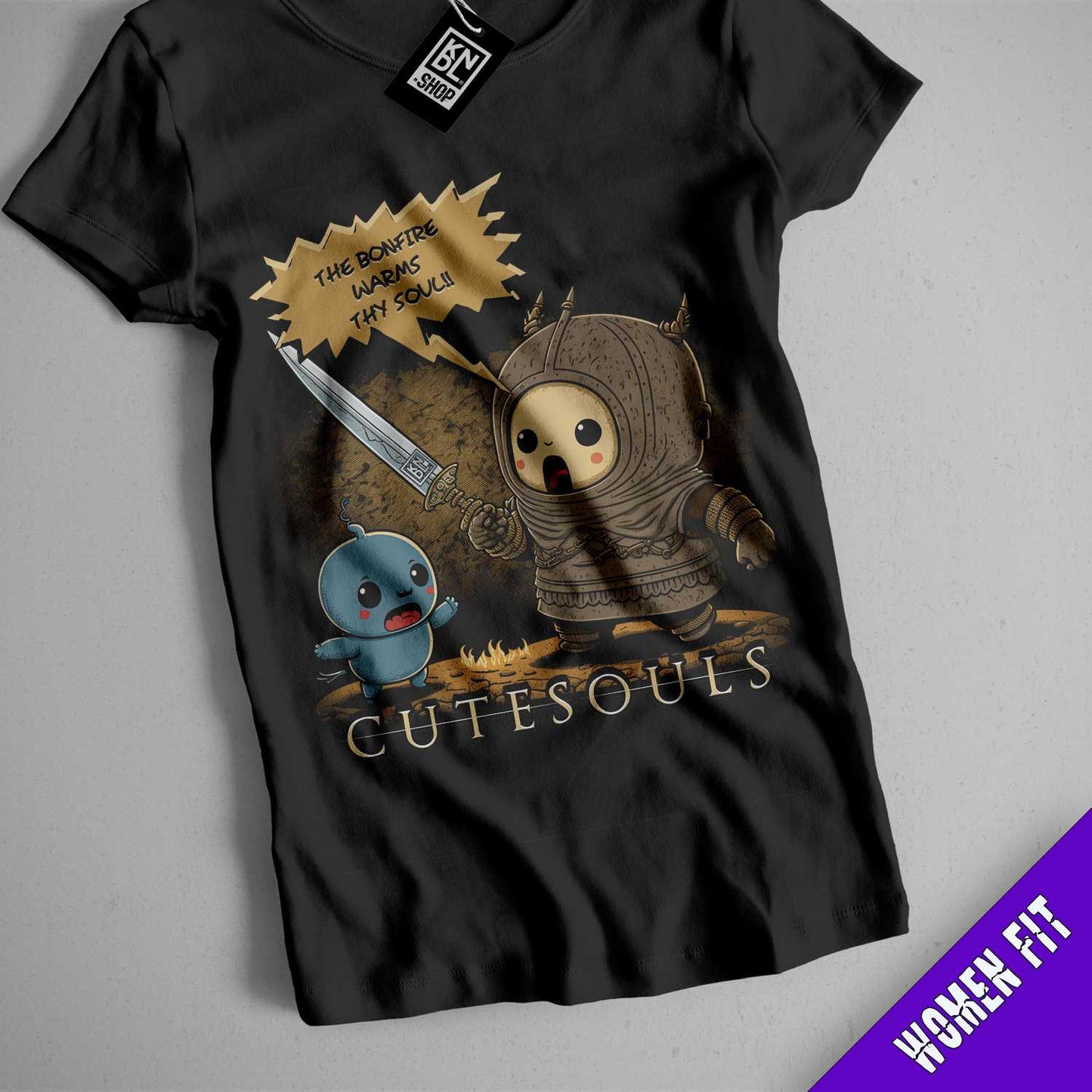 a t - shirt with a cartoon character holding a knife