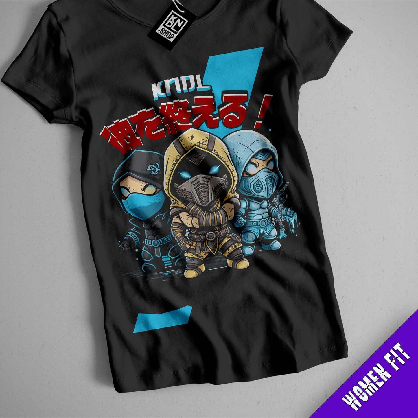 a t - shirt with an image of two ninjas on it